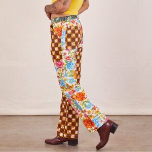 Big Bud Press Work Pants Women’s XS Multicolor Mismatched High Rise Cotton Bold